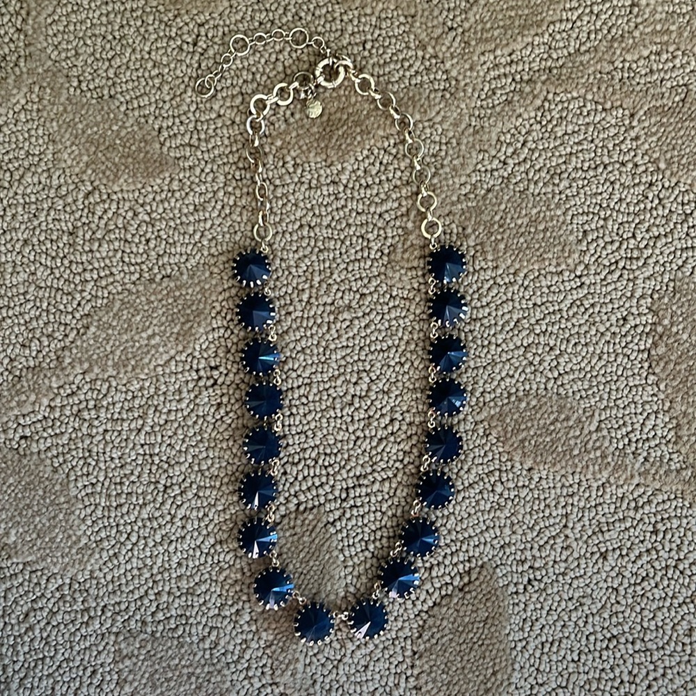 JCrew navy blue jeweled necklace